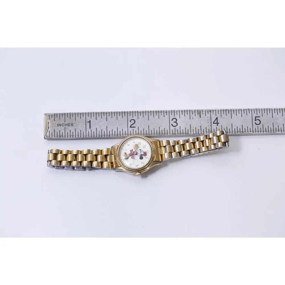 Metal Band, 1980S, Minnie, Mouse, Gold, Disney Wristwatch, Watch, Digital, 1990s